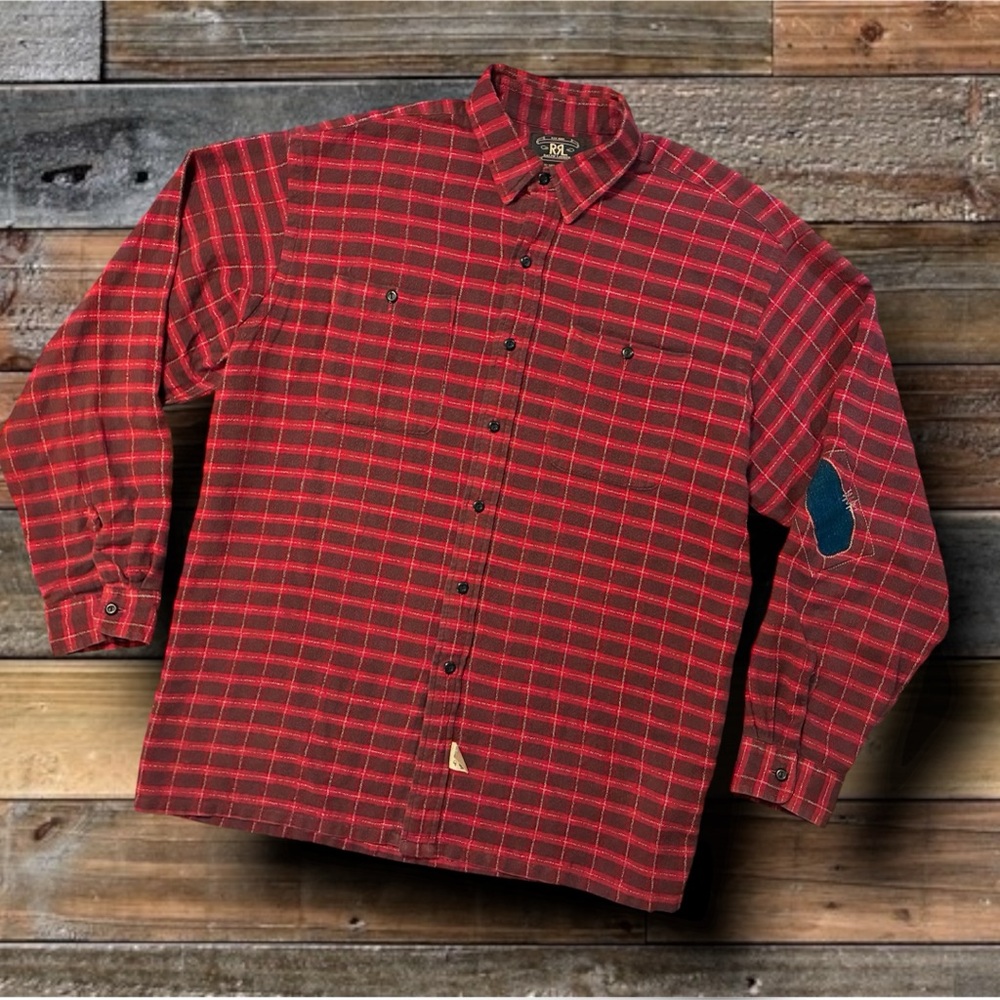 DOUBLE RL RALPH LAUREN RRL PLAID BUTTON UP SHIRT- SIZE LARGE